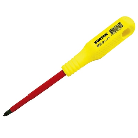 Surtek 1000V Insulated screwdriver round shank Phillips No 2 x 4 in. D402V